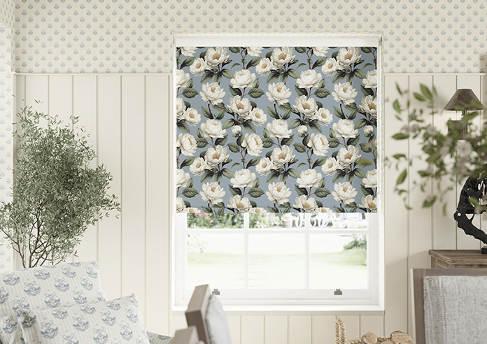 Henley, Henleys Vine Raffs Blue - Twist&Fit Roller Blind - Image 3